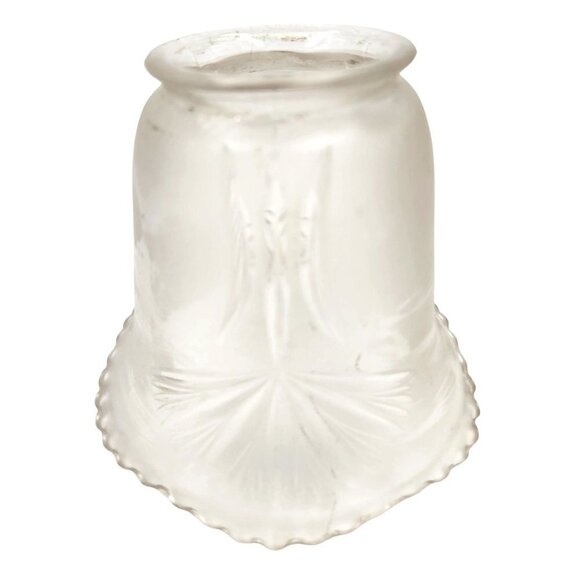 Vintage Frosted Emboss Glass Scallop Edge Light SHADE, Bulb Cover 3.75 inch high - Picture 2 of 8